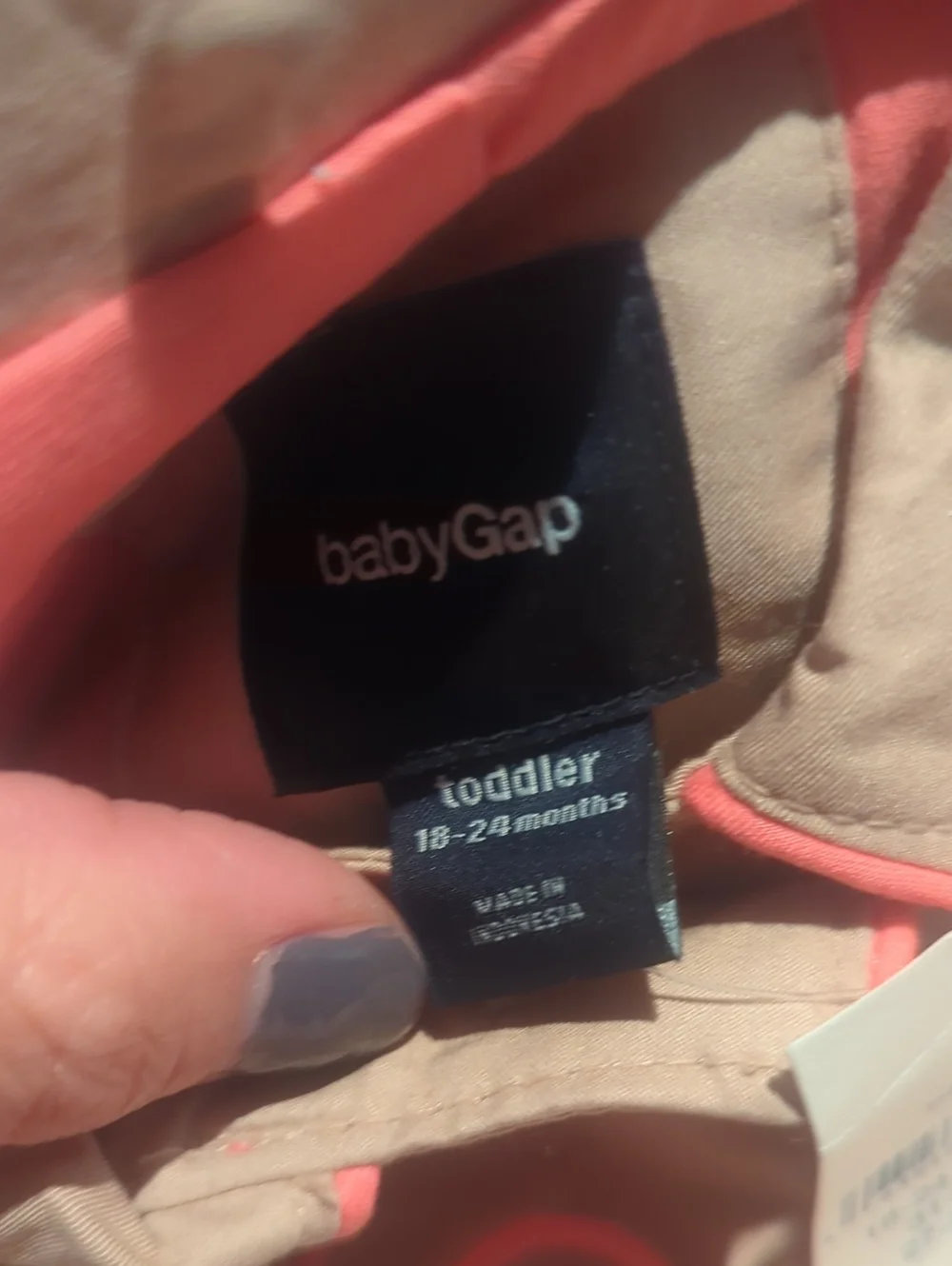 Beige Coat with Pink Trim (18-24mo)